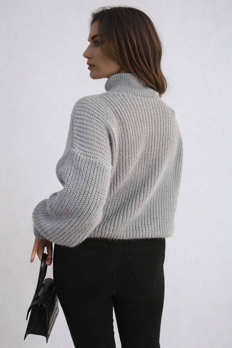 Buttons Long Sleeves Chunky Knit Top