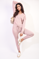 Long Sleeve Top and Drawstring Pocket Leggings Co-ord Set