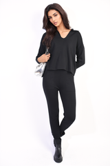 Long Sleeve Top and Drawstring Pocket Leggings Co-ord Set