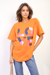 Oversized Love Slogan Print Top