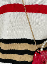 Oversized Striped Long Sleeve Knitted Jumper