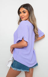 Frill Sleeve Top With Chain