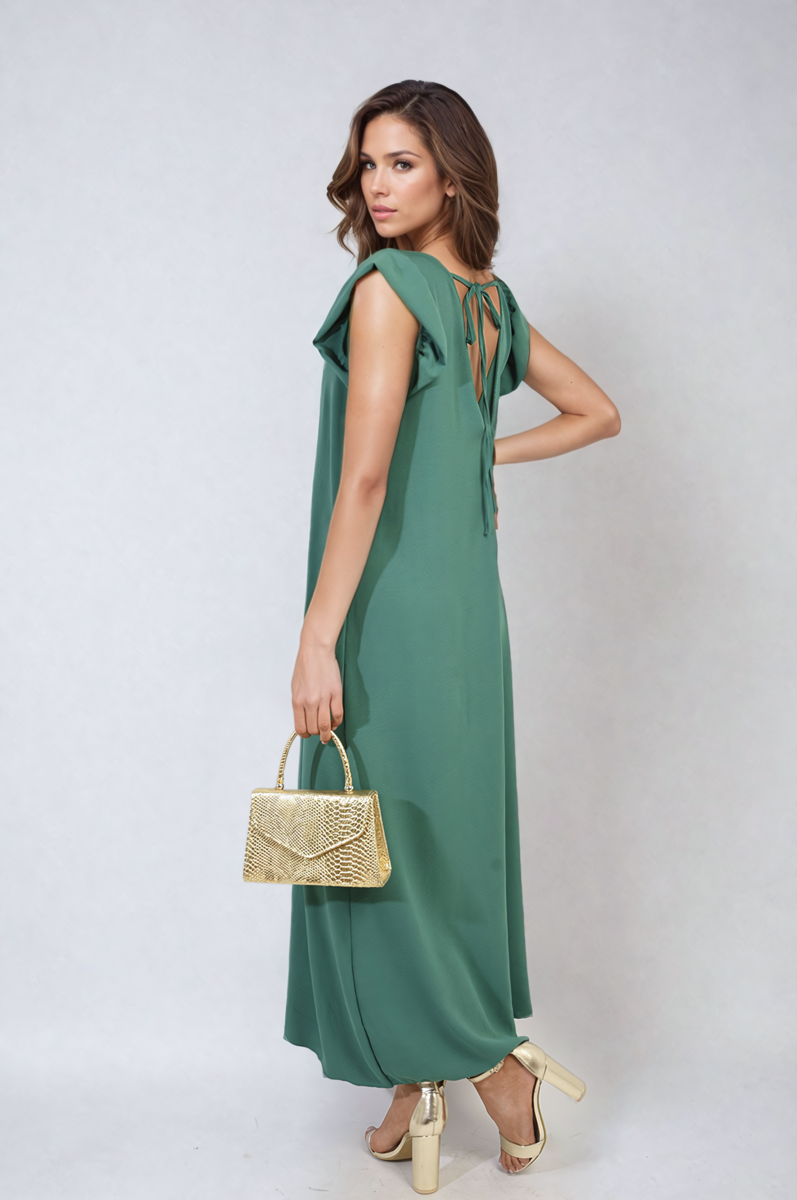 Ruffle Sleeve V-Neck Loose Waist Wide Leg Jumpsuit