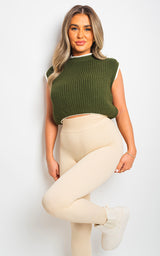 Knitted Sleeveless Crop Top