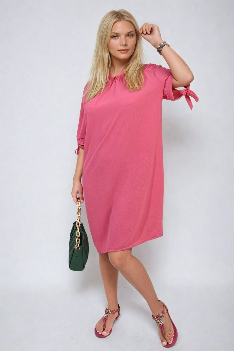 Knot Cuff Off Shoulder Mini Dress