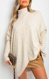 Oversized Pearl Knitted Jumper