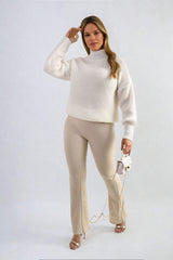 High Waisted Flare Leg Trouser