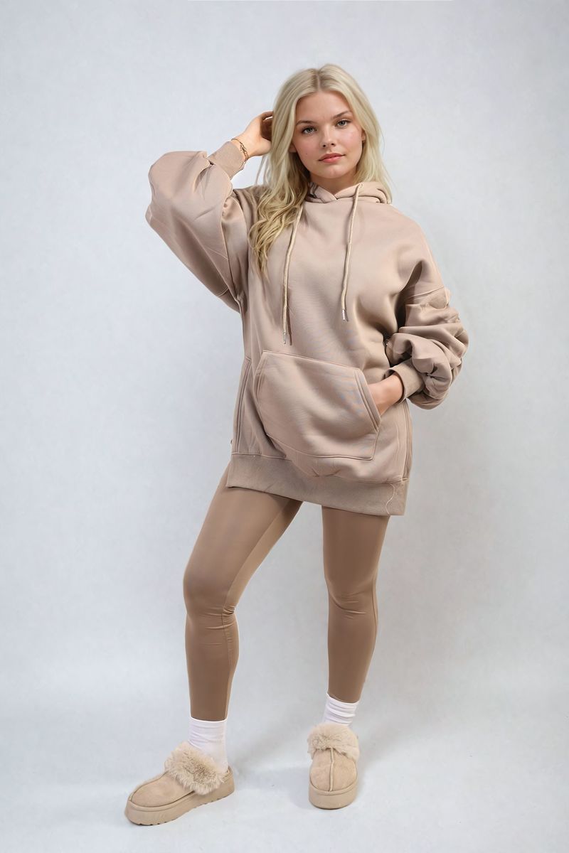 Oversized Hoodie with Side Split and Leggings Co ord Set