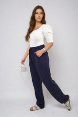 Drawstring High Waist Trouser with Side Pockets