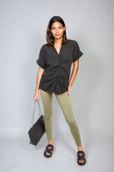 V-Neck Twist Front Top