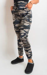 Camo Print Tie Cargo Trouser