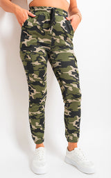 Camo Print Tie Cargo Trouser