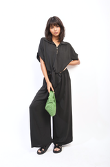 Tie Front Top and Wide Leg Pants Co-ord Set